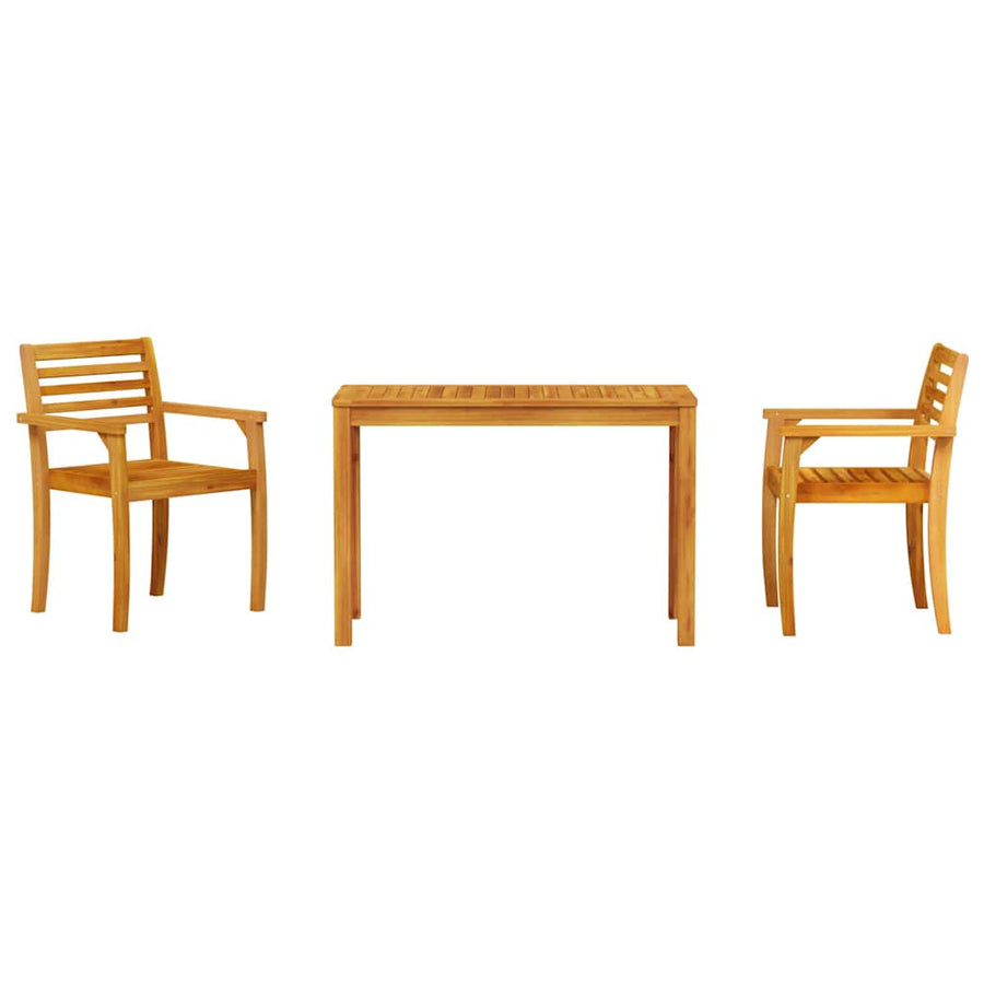 Tuin Eetset 3 pcs Bruin Massief acaciahout