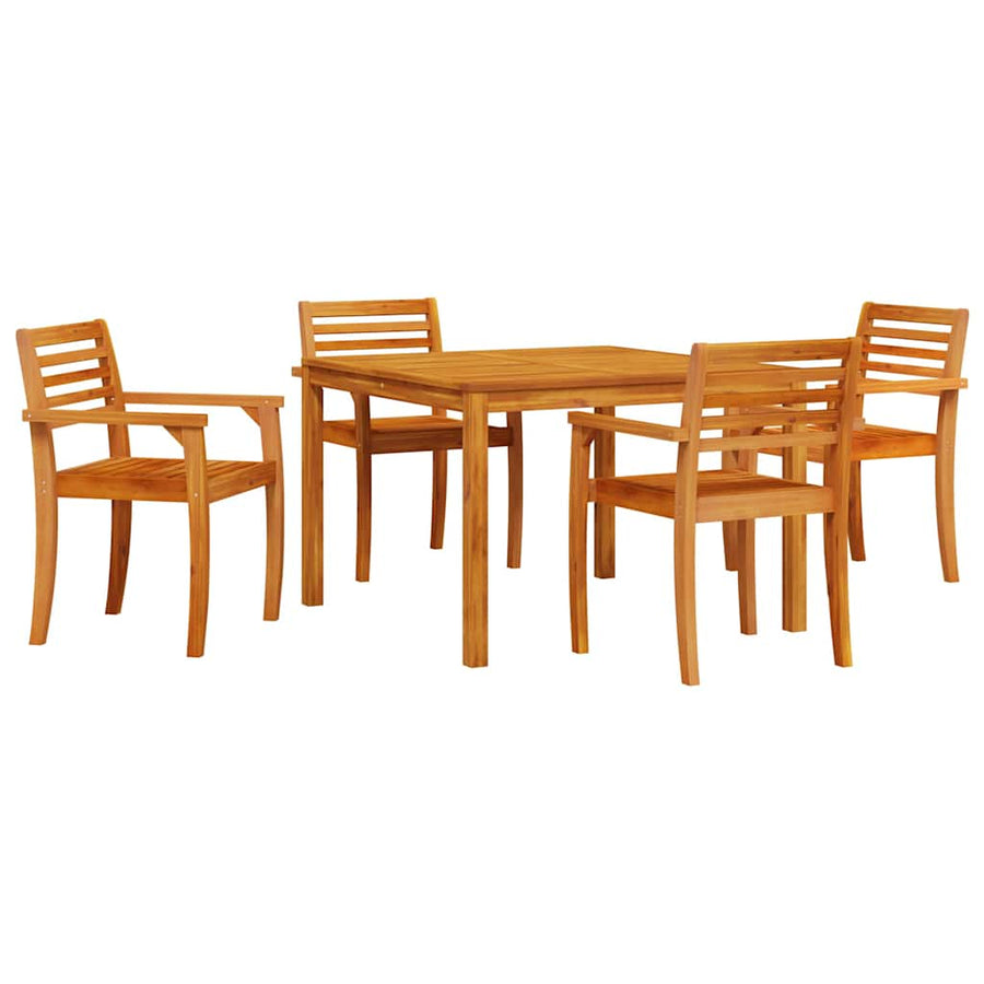 Tuin eettafelset 5 pcs Bruin Massief Acaciahout
