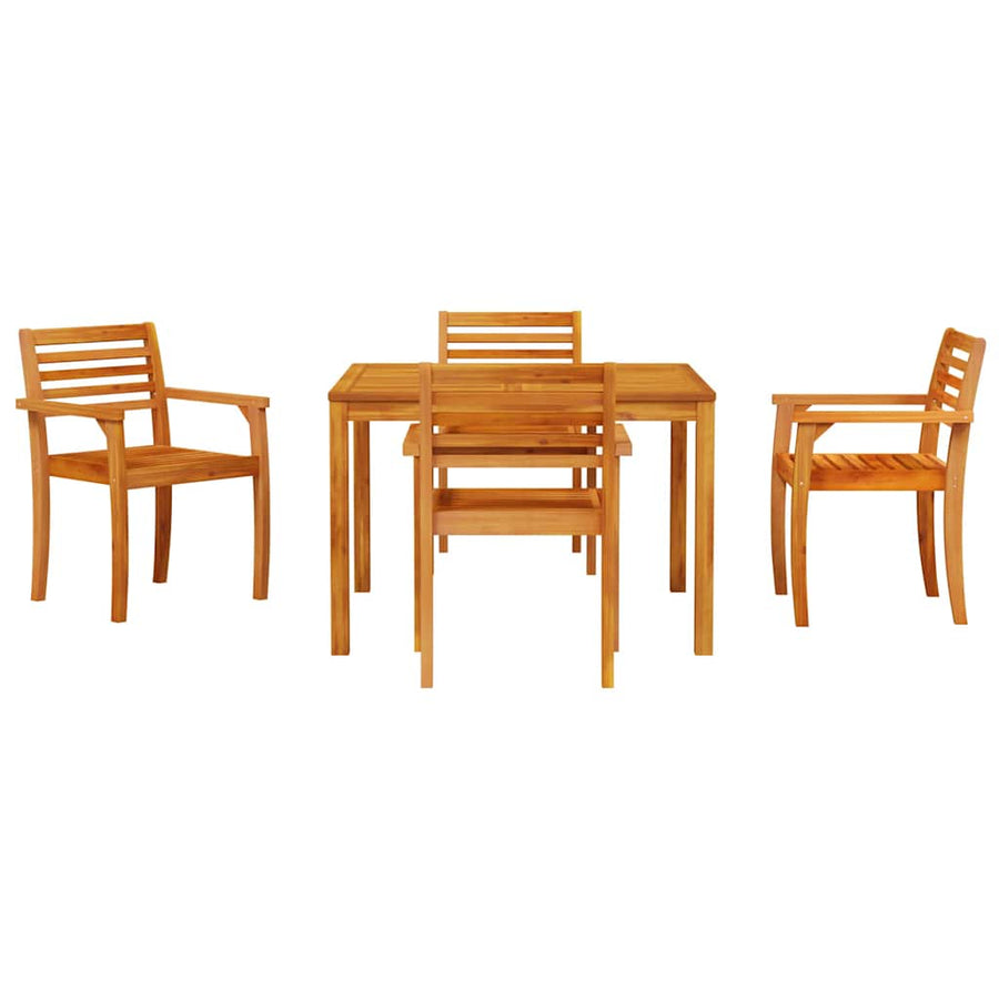 Tuin eettafelset 5 pcs Bruin Massief Acaciahout