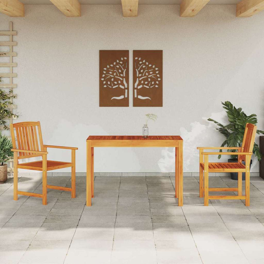 Tuin Eetset 3 pcs Bruin Massief acaciahout