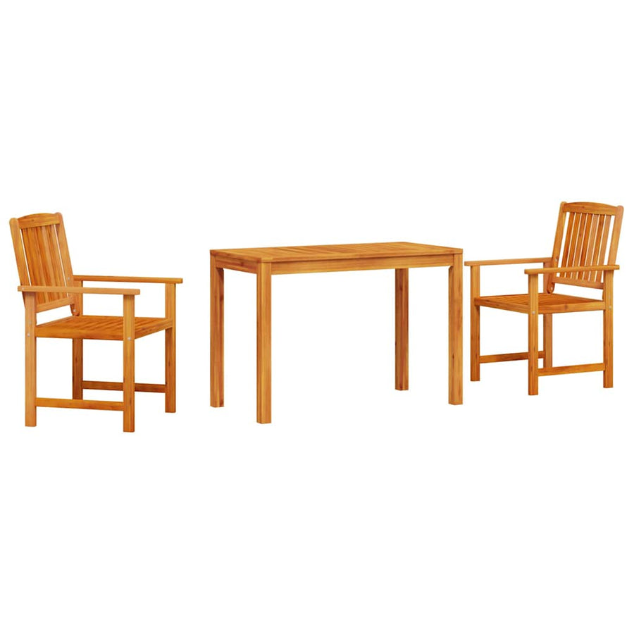Tuin Eetset 3 pcs Bruin Massief acaciahout