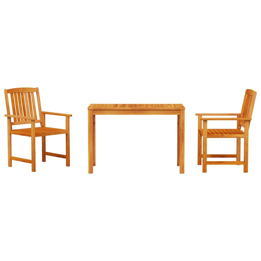 Tuin Eetset 3 pcs Bruin Massief acaciahout