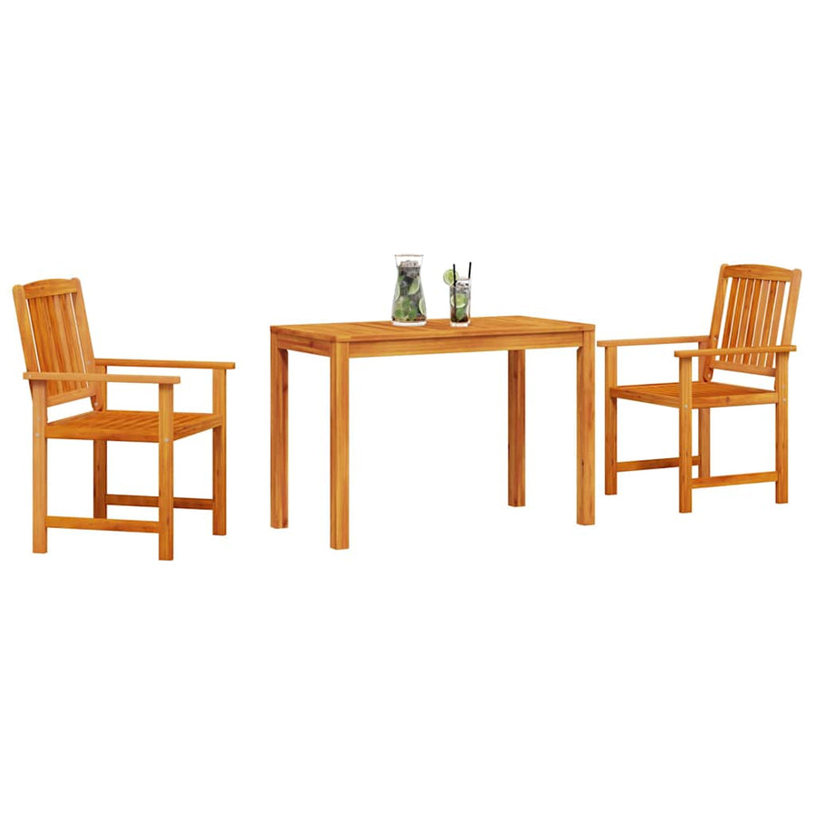 Tuin Eetset 3 pcs Bruin Massief acaciahout