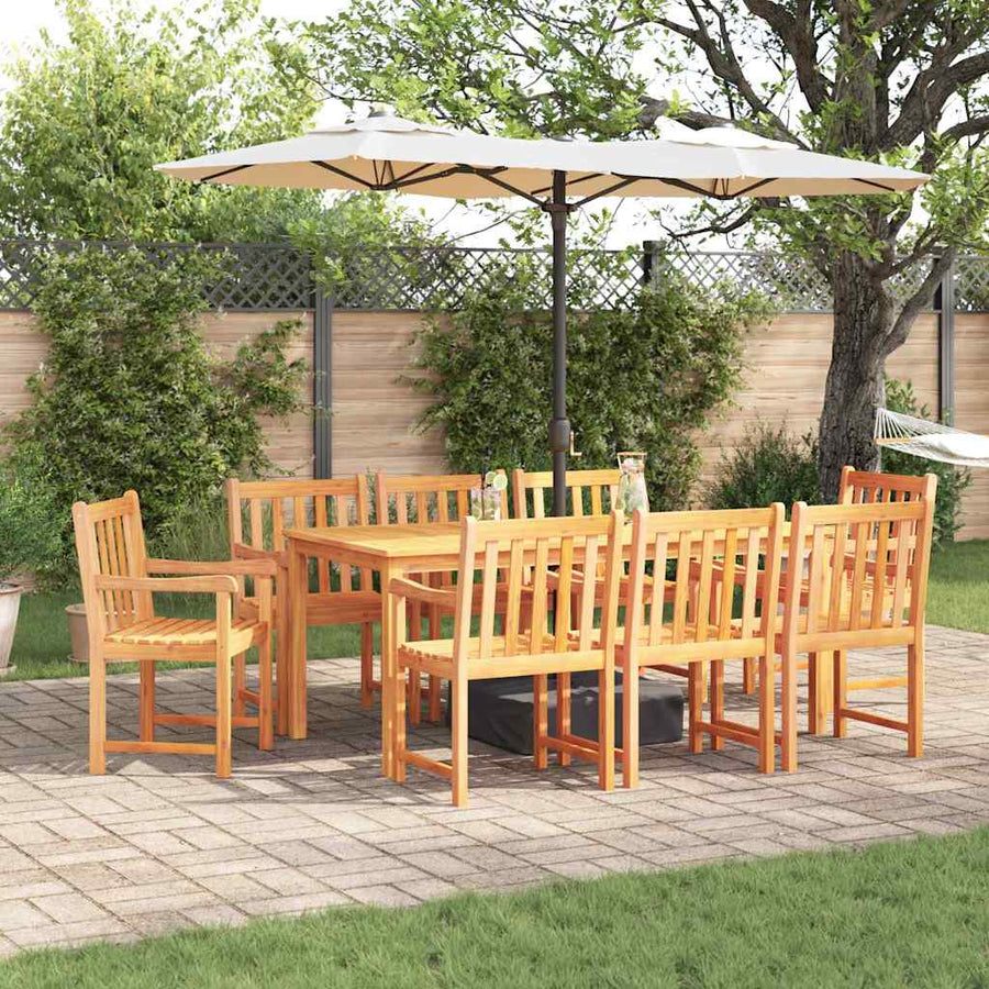 Tuin eettafelset 7 pcs Bruin Massief Acaciahout