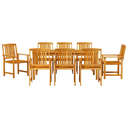 Tuin Eetset 9 pcs Bruin Massief acaciahout
