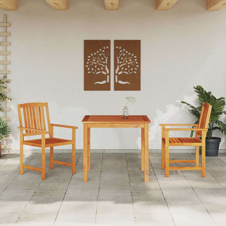 Tuin eettafelset 3 pcs Bruin Massief Acaciahout