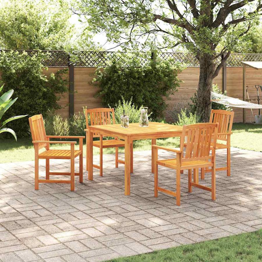 Tuin eettafelset 5 pcs Bruin Massief Acaciahout