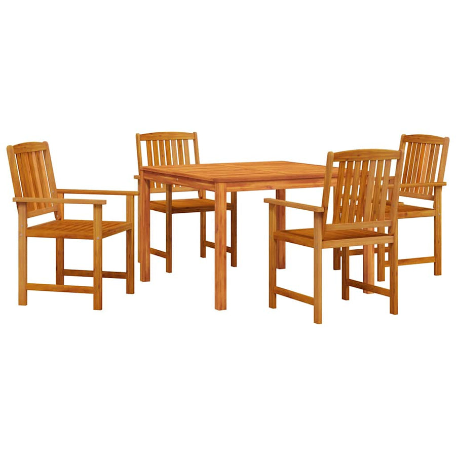 Tuin eettafelset 5 pcs Bruin Massief Acaciahout