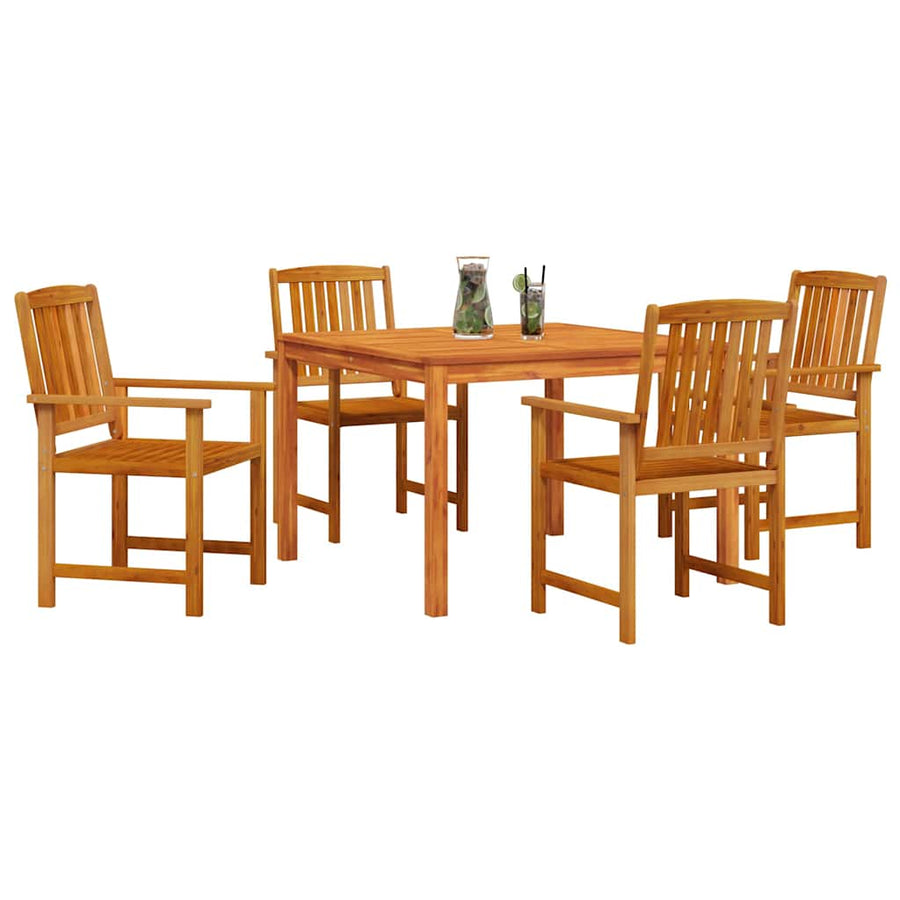 Tuin eettafelset 5 pcs Bruin Massief Acaciahout