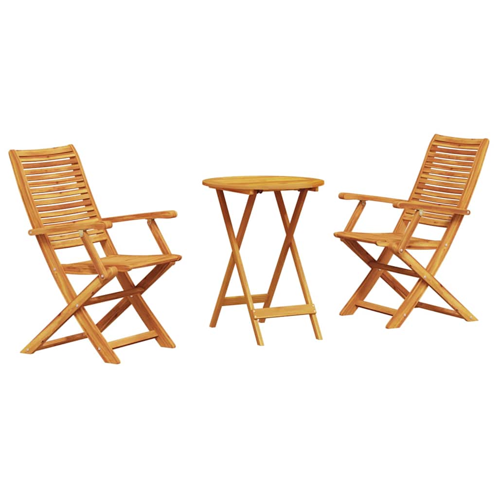 Vouw Bistro Set 3 Pcs Bruin Massief Acaciahout 60 cm tafel diameter