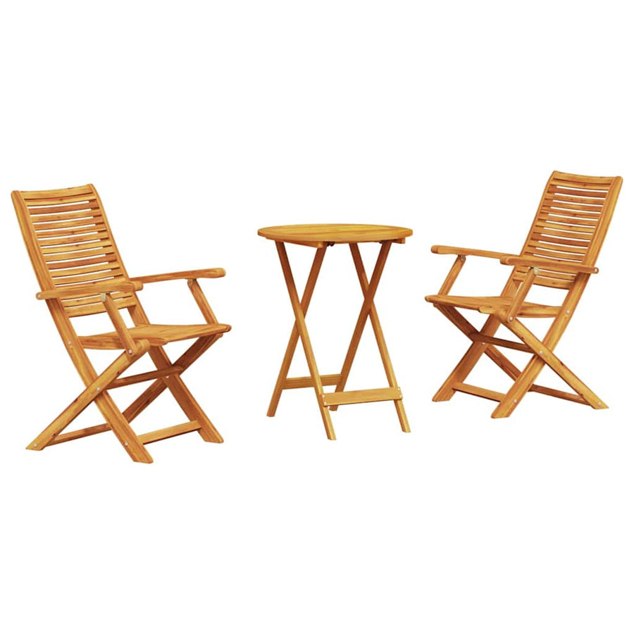 Vouw Bistro Set 3 Pcs Bruin Massief Acaciahout 60 cm tafel diameter
