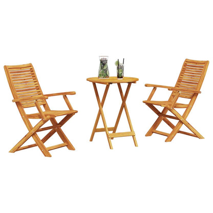 Vouw Bistro Set 3 Pcs Bruin Massief Acaciahout 60 cm tafel diameter