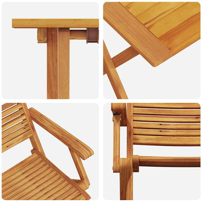 Vouw Bistro Set 3 Pcs Bruin Massief Acaciahout 60 cm tafellengte