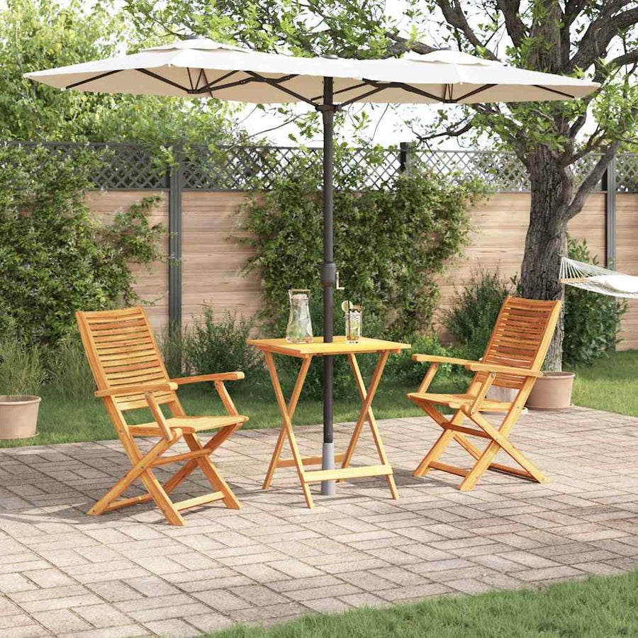 Vouw Bistro Set 3 Pcs Bruin Massief Acaciahout 60 cm tafellengte