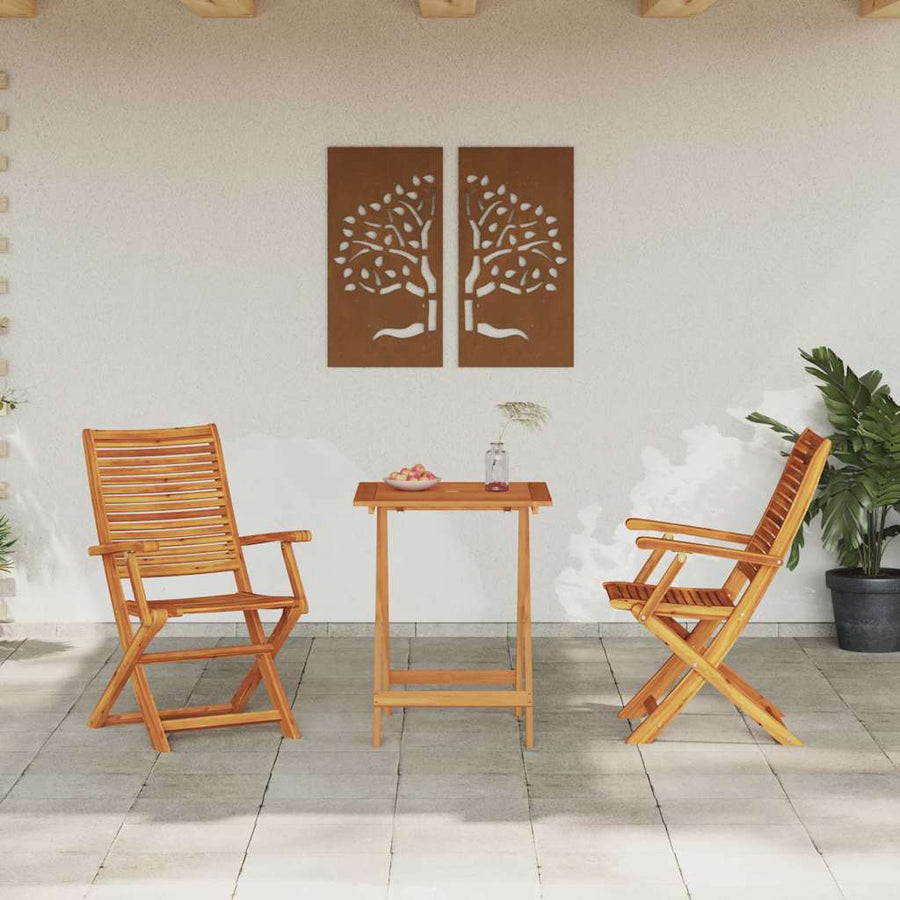 Vouw Bistro Set 3 Pcs Bruin Massief Acaciahout 60 cm tafellengte