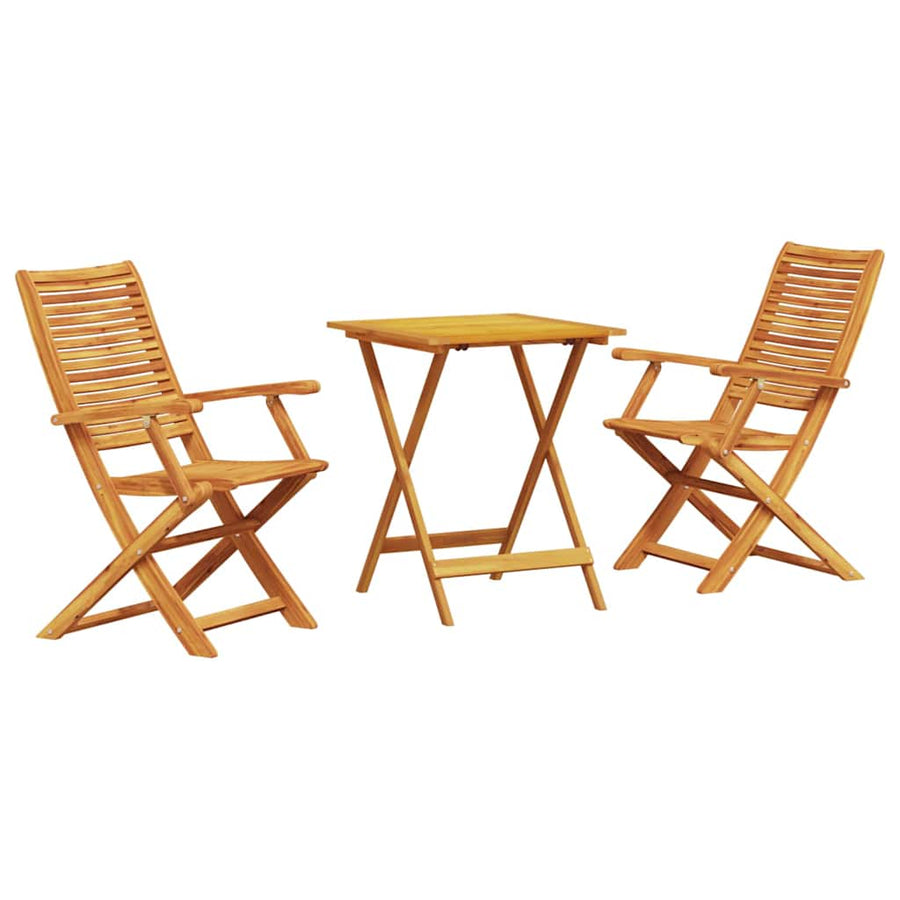 Vouw Bistro Set 3 Pcs Bruin Massief Acaciahout 60 cm tafellengte