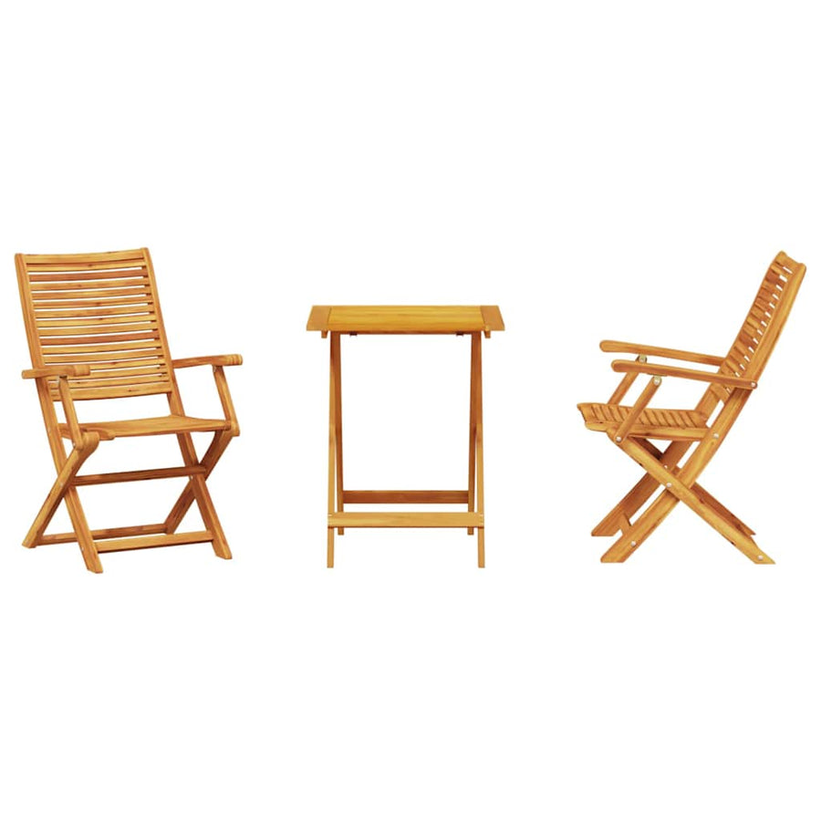 Vouw Bistro Set 3 Pcs Bruin Massief Acaciahout 60 cm tafellengte