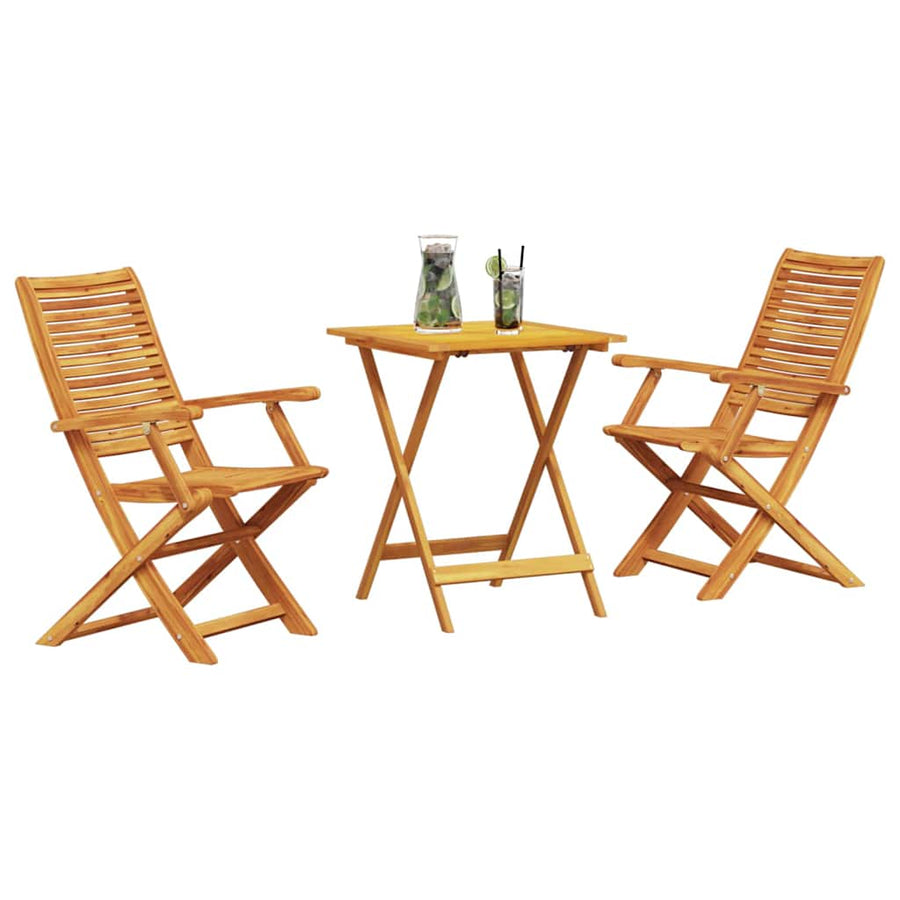 Vouw Bistro Set 3 Pcs Bruin Massief Acaciahout 60 cm tafellengte