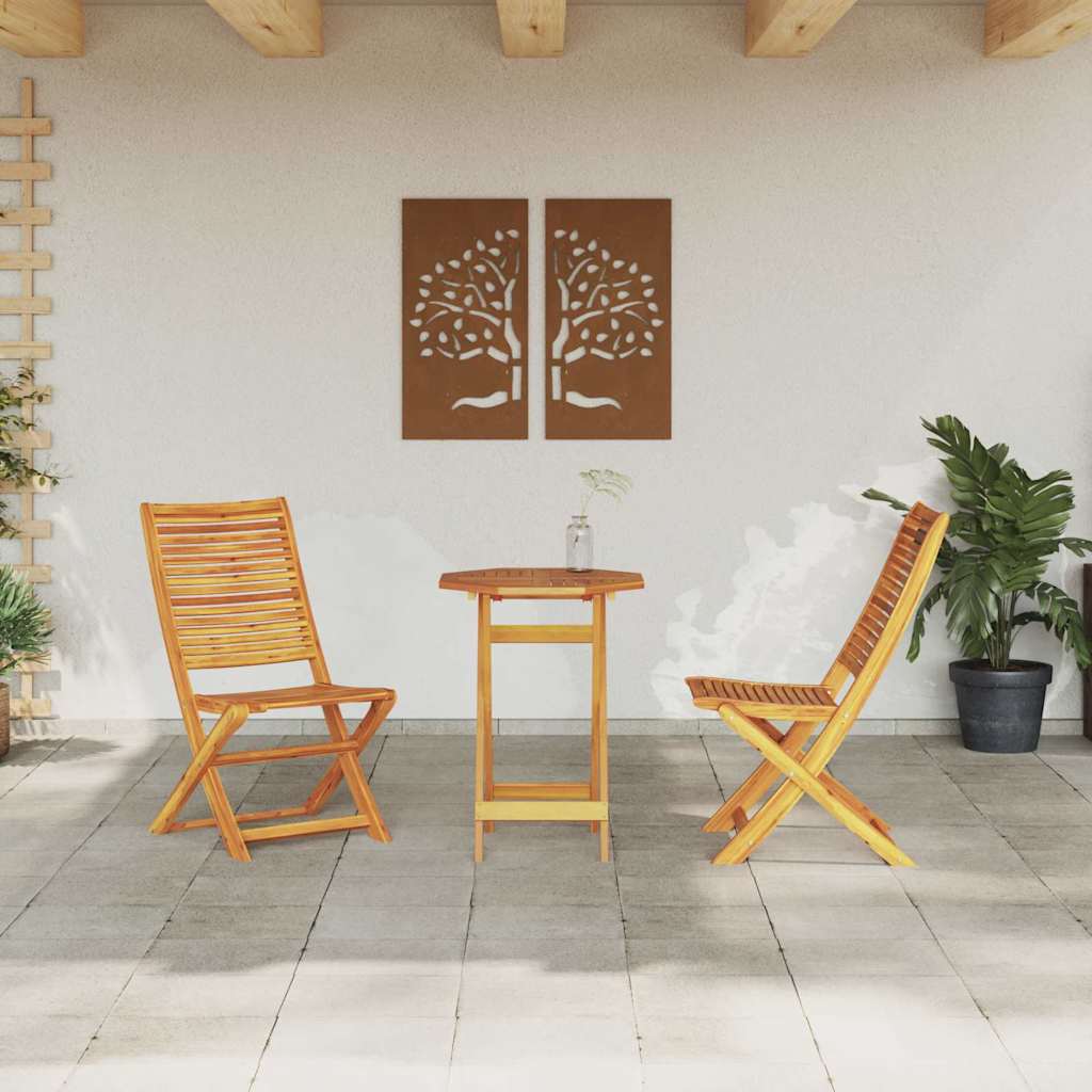 Vouw Bistro Set 3 pcs Bruin Massief Acaciahout