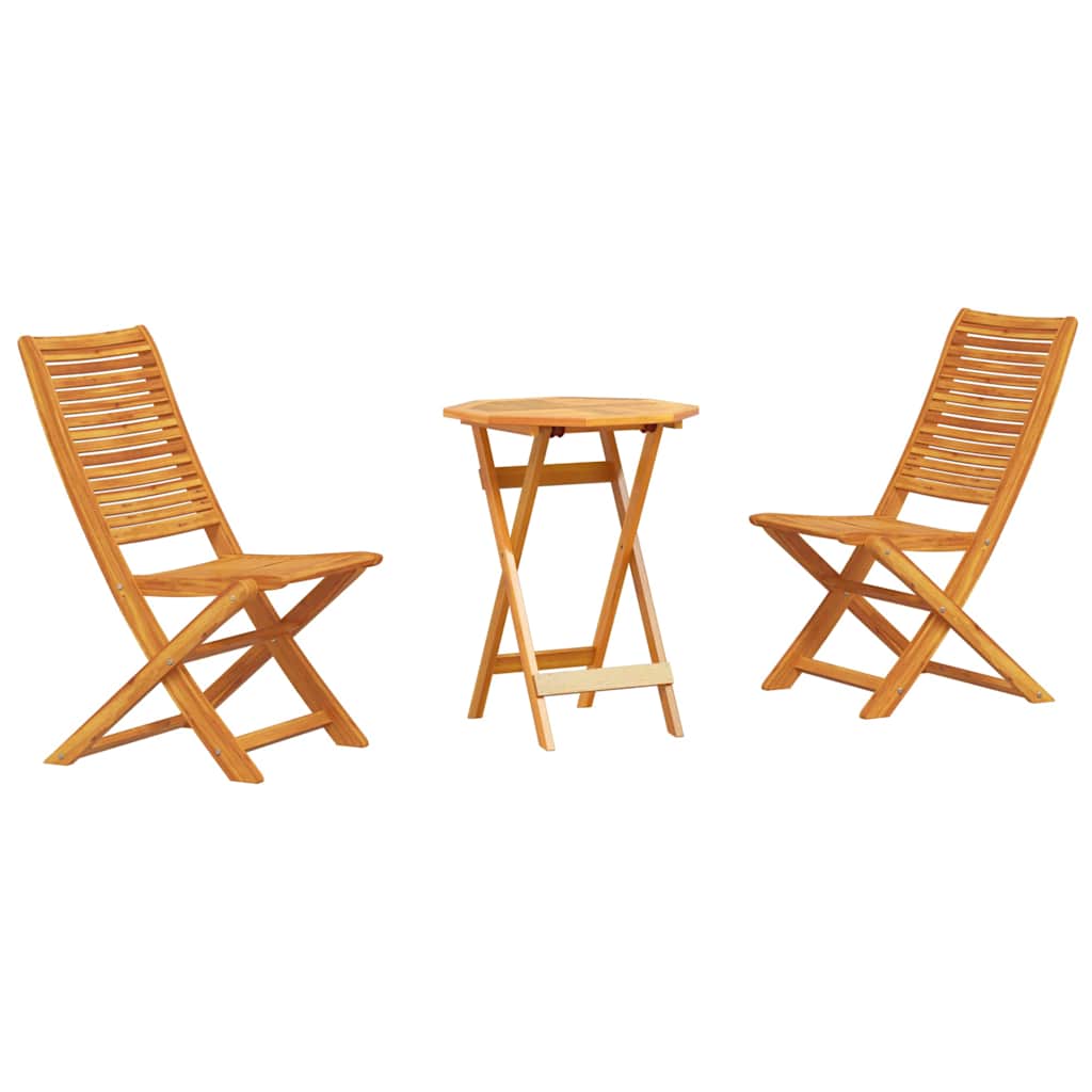 Vouw Bistro Set 3 pcs Bruin Massief Acaciahout