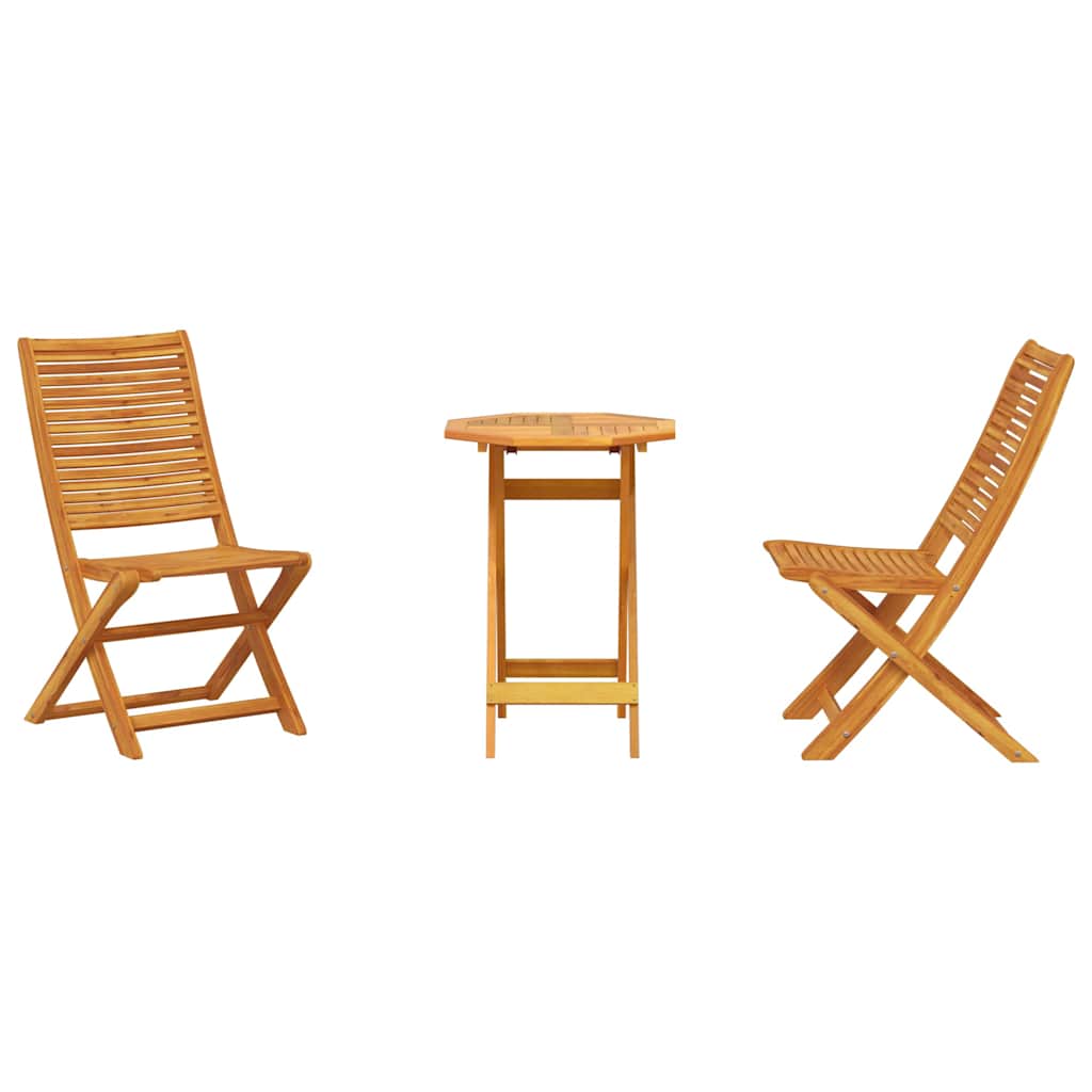 Vouw Bistro Set 3 pcs Bruin Massief Acaciahout