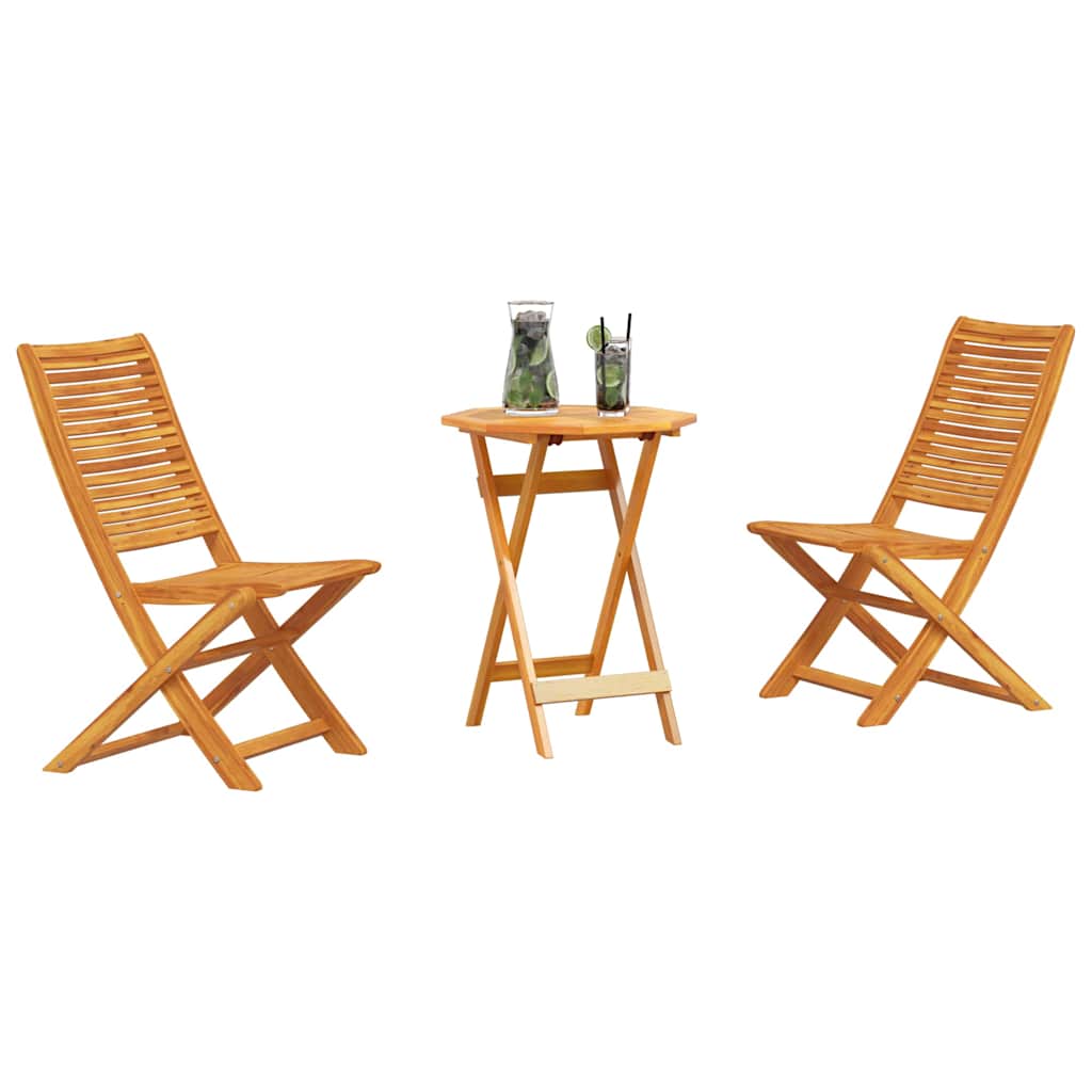 Vouw Bistro Set 3 pcs Bruin Massief Acaciahout