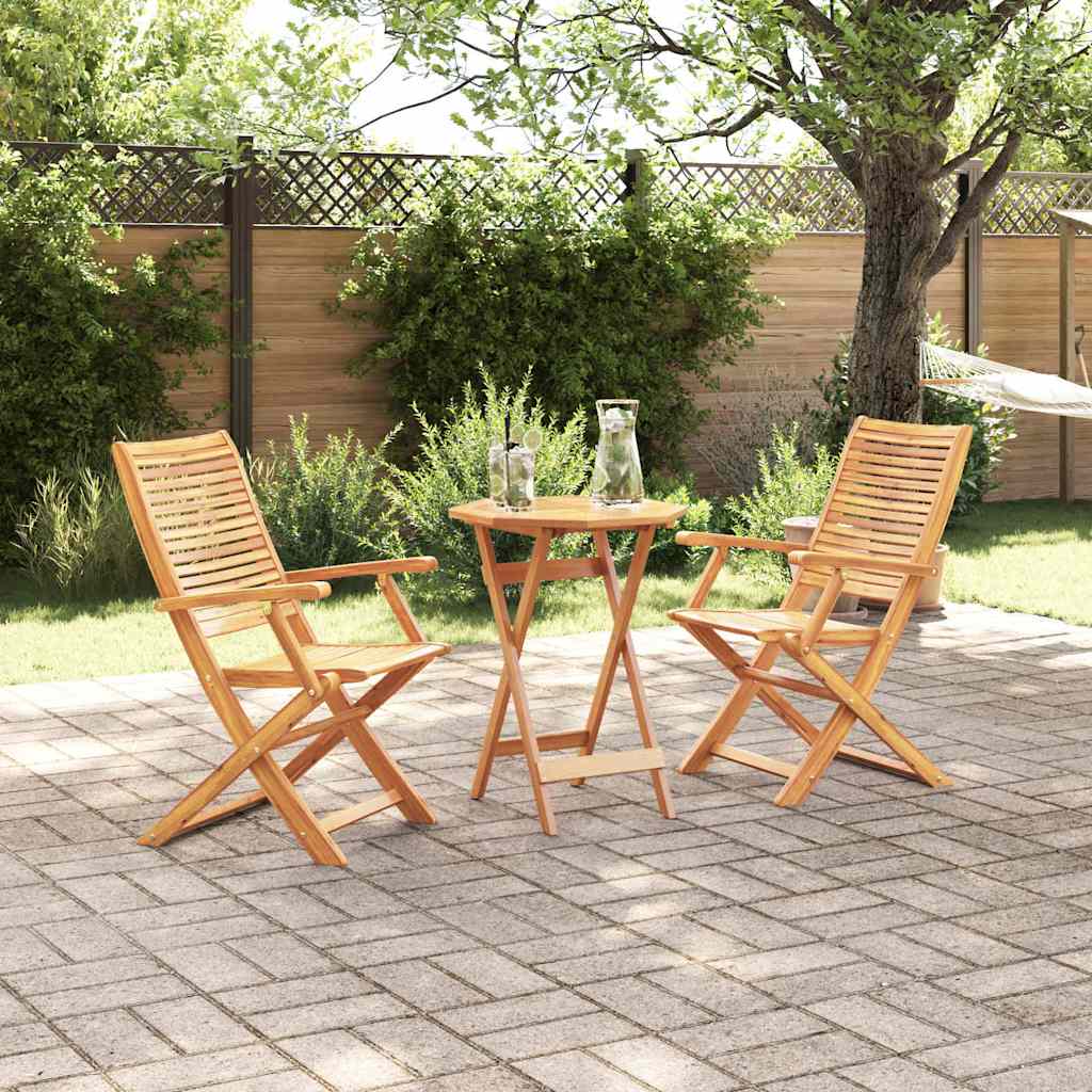 Vouw Bistro Set 3 Pcs Bruin Massief Acaciahout 60 cm tafel diameter