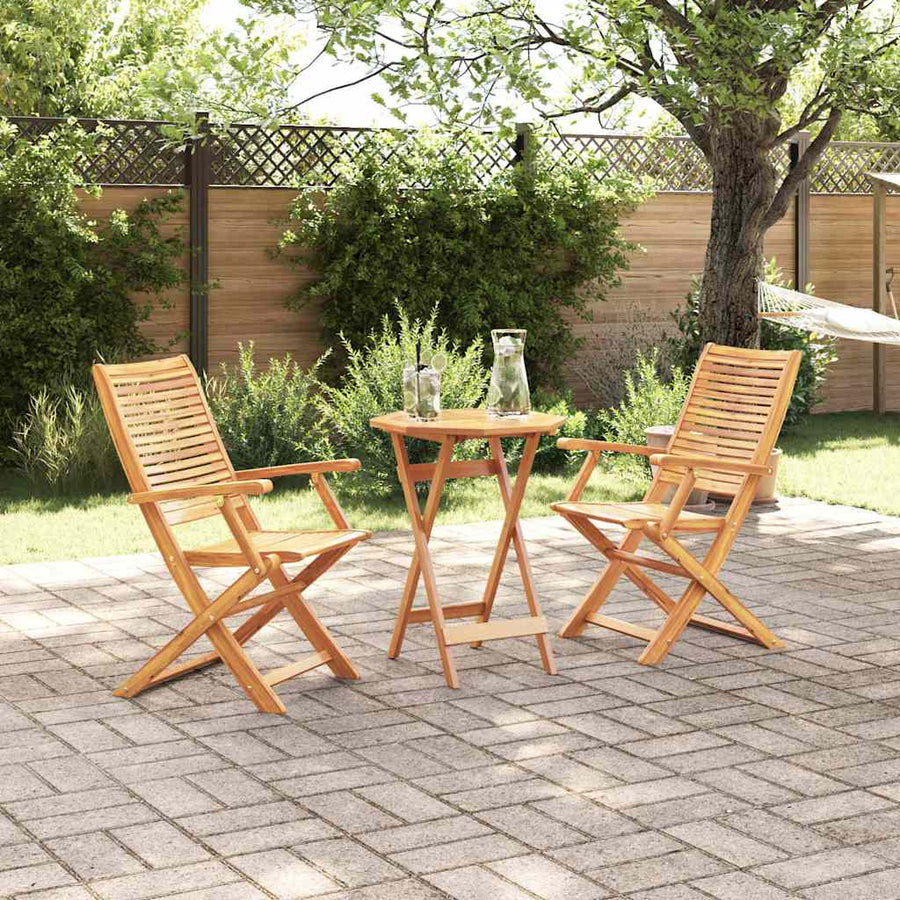 Vouw Bistro Set 3 Pcs Bruin Massief Acaciahout 60 cm tafel diameter