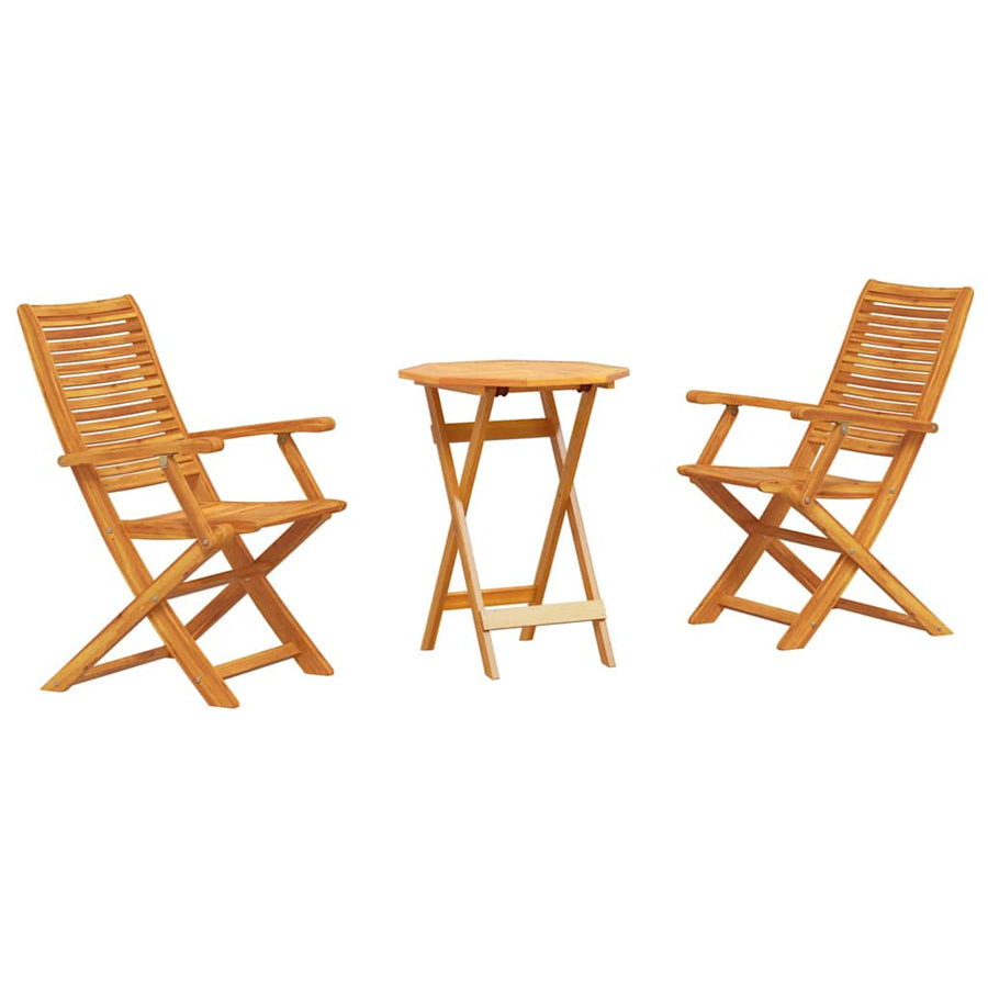 Vouw Bistro Set 3 Pcs Bruin Massief Acaciahout 60 cm tafel diameter