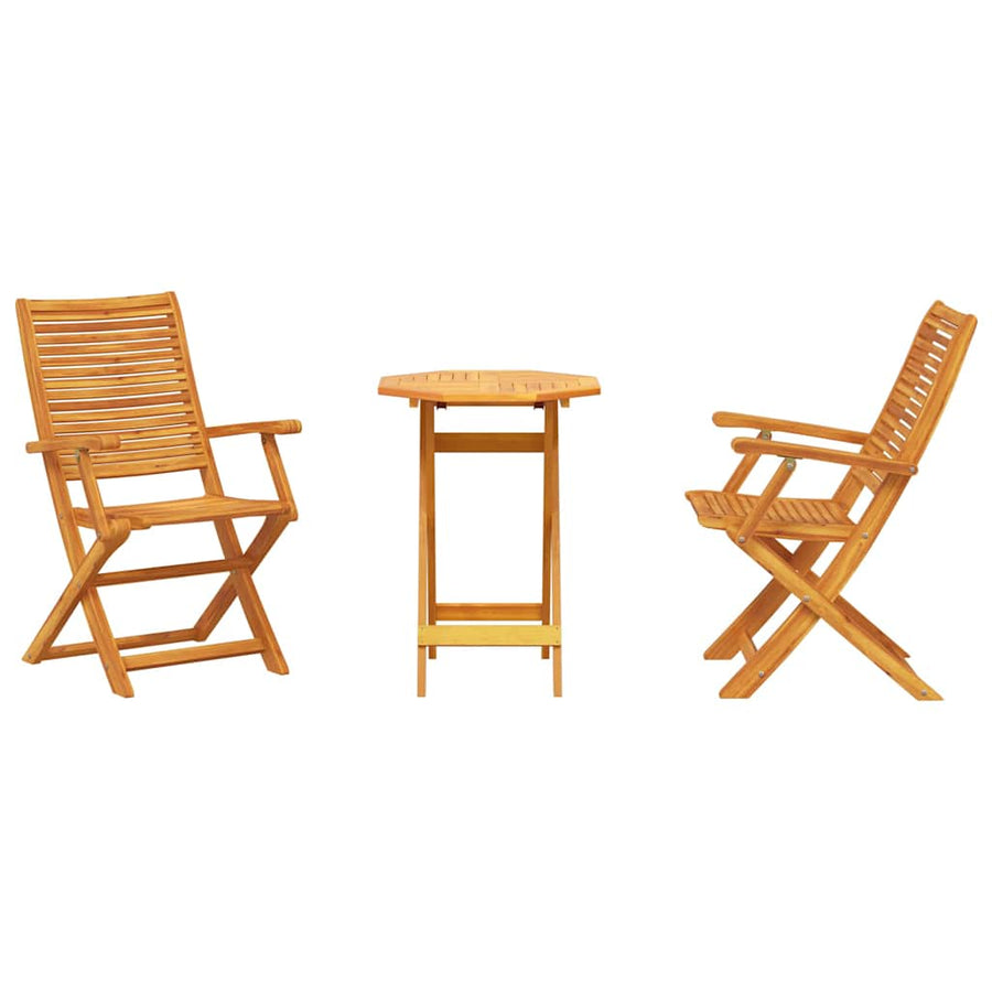 Vouw Bistro Set 3 Pcs Bruin Massief Acaciahout 60 cm tafel diameter