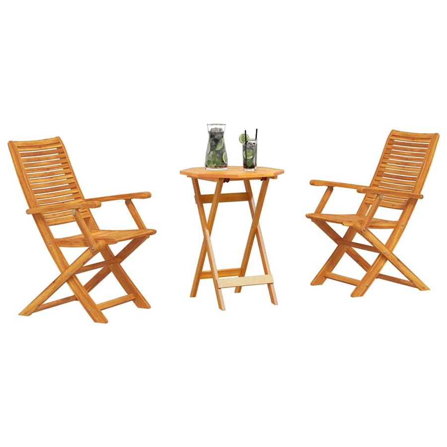 Vouw Bistro Set 3 Pcs Bruin Massief Acaciahout 60 cm tafel diameter
