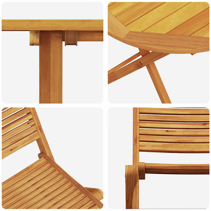 Vouw Bistro Set 3 pcs Bruin Massief Acaciahout