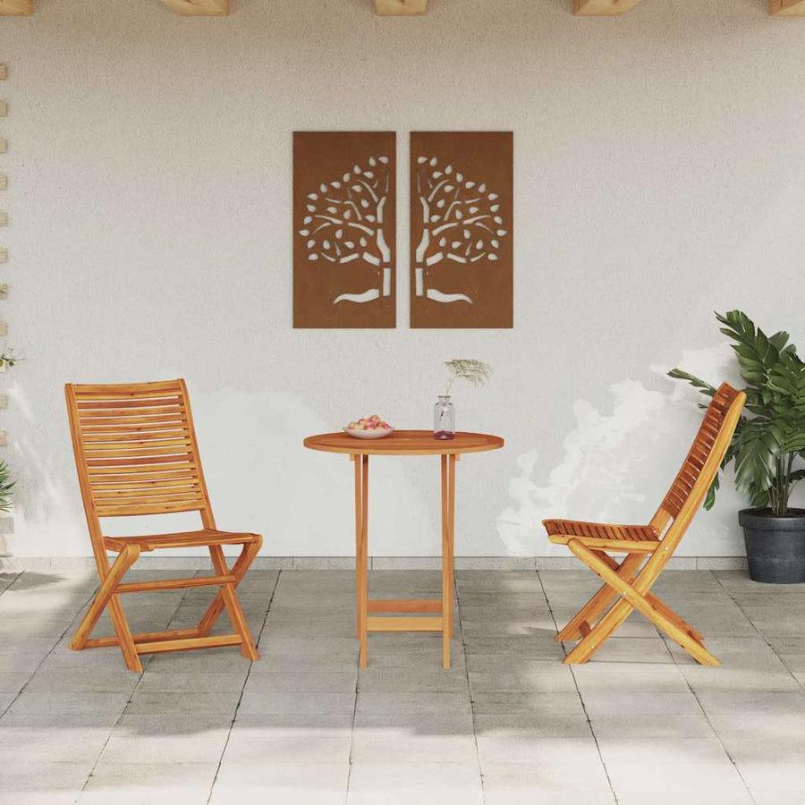 Vouw Bistro Set 3 pcs Bruin Massief Acaciahout
