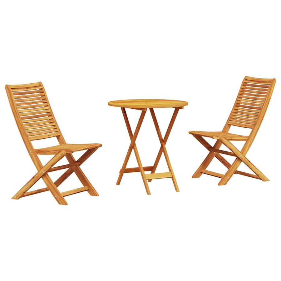 Vouw Bistro Set 3 pcs Bruin Massief Acaciahout