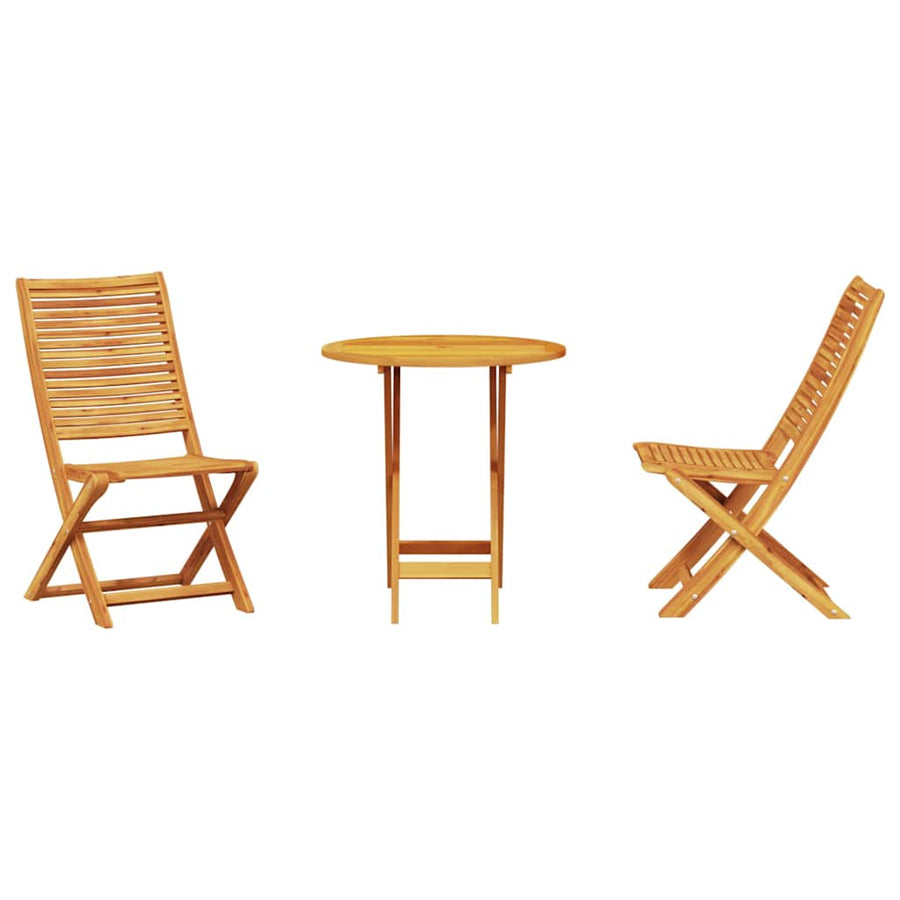Vouw Bistro Set 3 pcs Bruin Massief Acaciahout