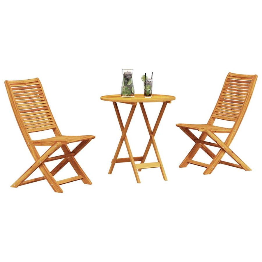 Vouw Bistro Set 3 pcs Bruin Massief Acaciahout