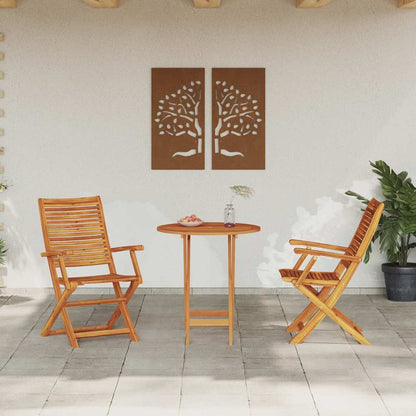 Vouw Bistro Set 3 Pcs Bruin Massief Acaciahout 70 cm tafel diameter