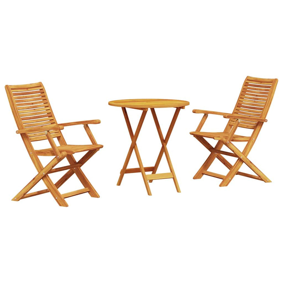 Vouw Bistro Set 3 Pcs Bruin Massief Acaciahout 70 cm tafel diameter