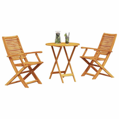 Vouw Bistro Set 3 Pcs Bruin Massief Acaciahout 70 cm tafel diameter