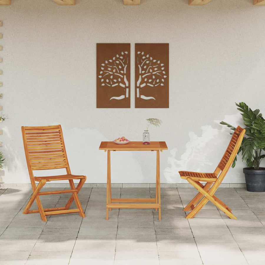 Vouw Bistro Set 3 pcs Bruin Massief Acaciahout