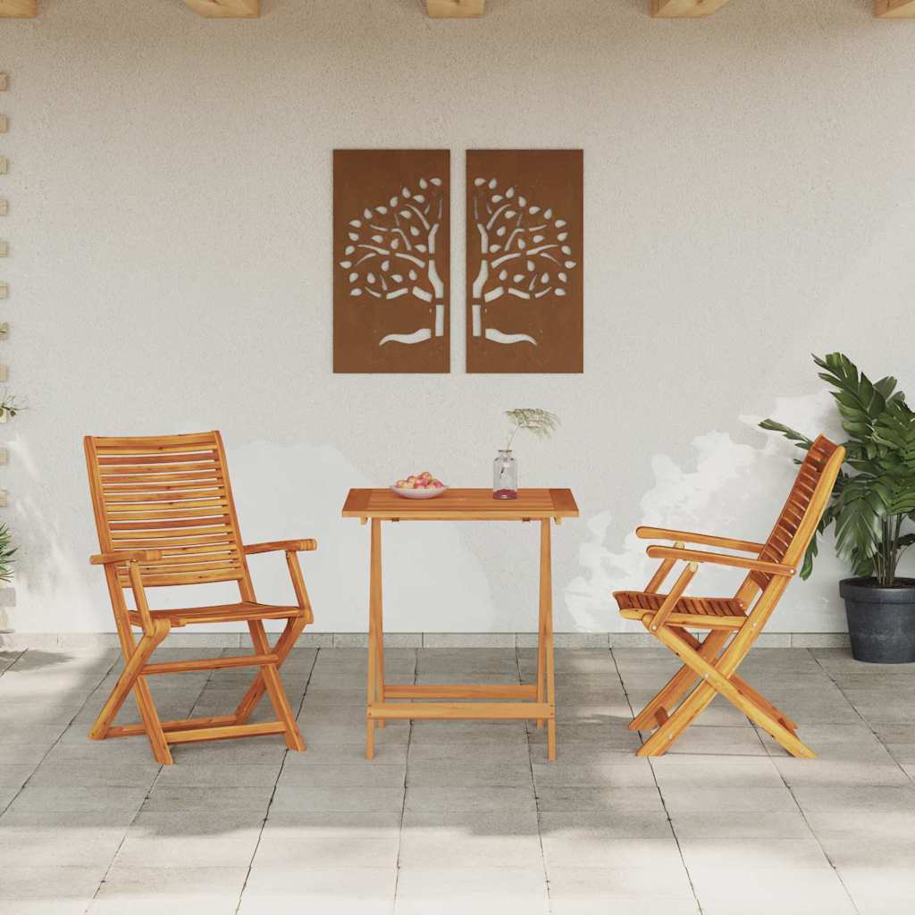 Vouw Bistro Set 3 Pcs Bruin Massief Acaciahout 70 cm lange tafel