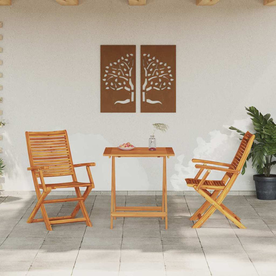 Vouw Bistro Set 3 Pcs Bruin Massief Acaciahout 70 cm lange tafel