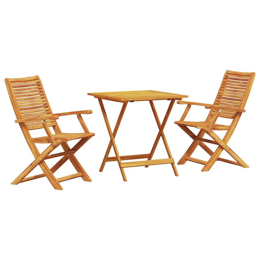 Vouw Bistro Set 3 Pcs Bruin Massief Acaciahout 70 cm lange tafel