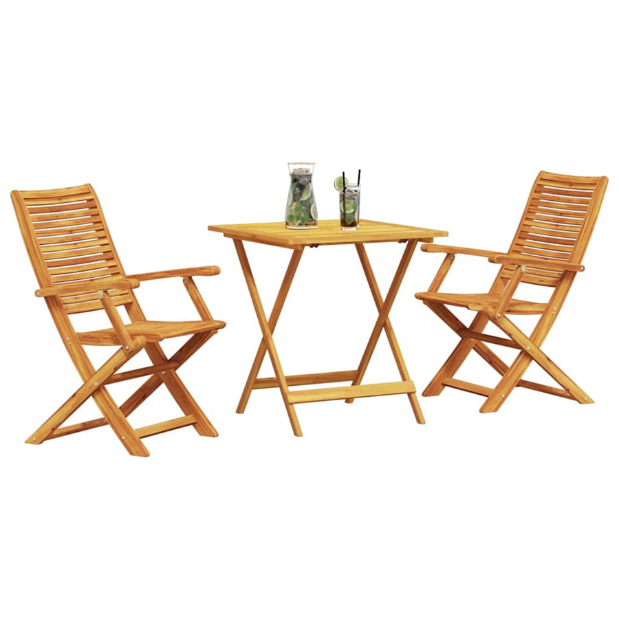 Vouw Bistro Set 3 Pcs Bruin Massief Acaciahout 70 cm lange tafel