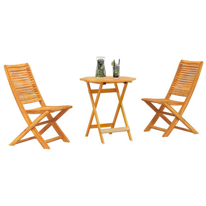 Vouw Bistro Set 3 pcs Bruin Massief Acaciahout