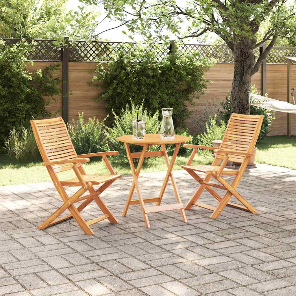 Vouw Bistro Set 3 Pcs Bruin Massief Acaciahout 70 cm tafel diameter