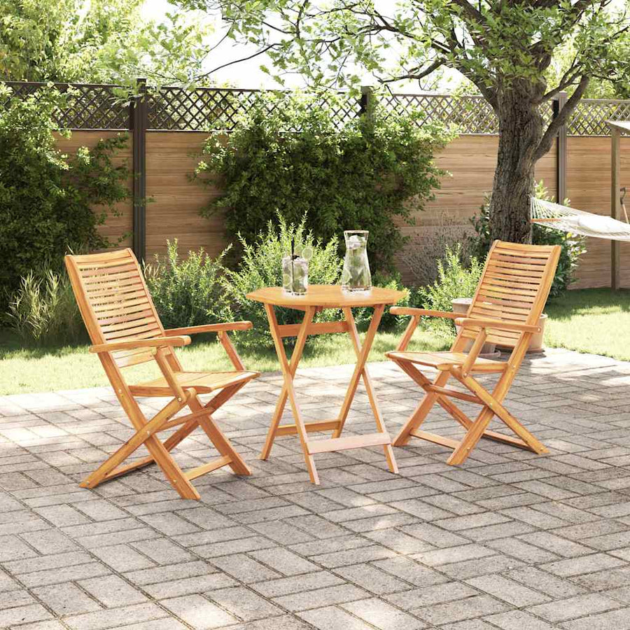 Vouw Bistro Set 3 Pcs Bruin Massief Acaciahout 70 cm tafel diameter