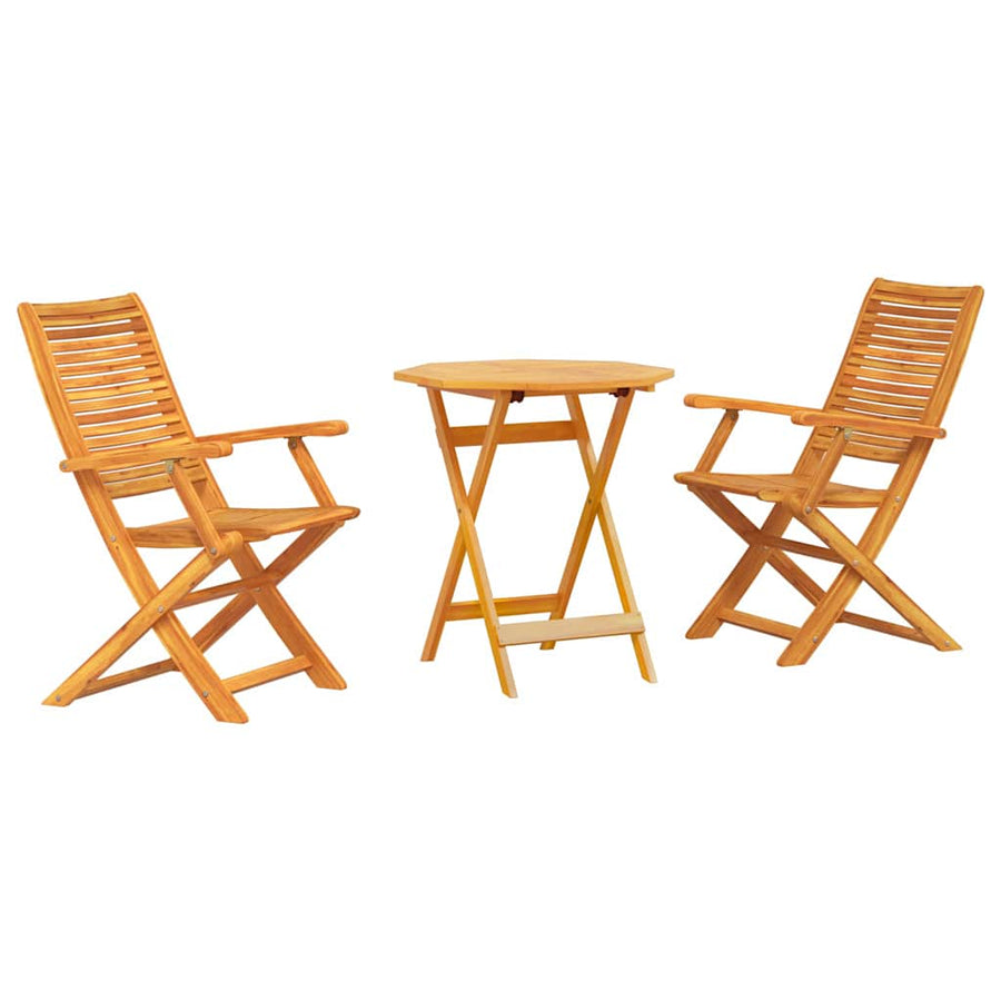 Vouw Bistro Set 3 Pcs Bruin Massief Acaciahout 70 cm tafel diameter