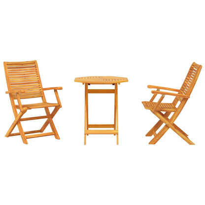 Vouw Bistro Set 3 Pcs Bruin Massief Acaciahout 70 cm tafel diameter