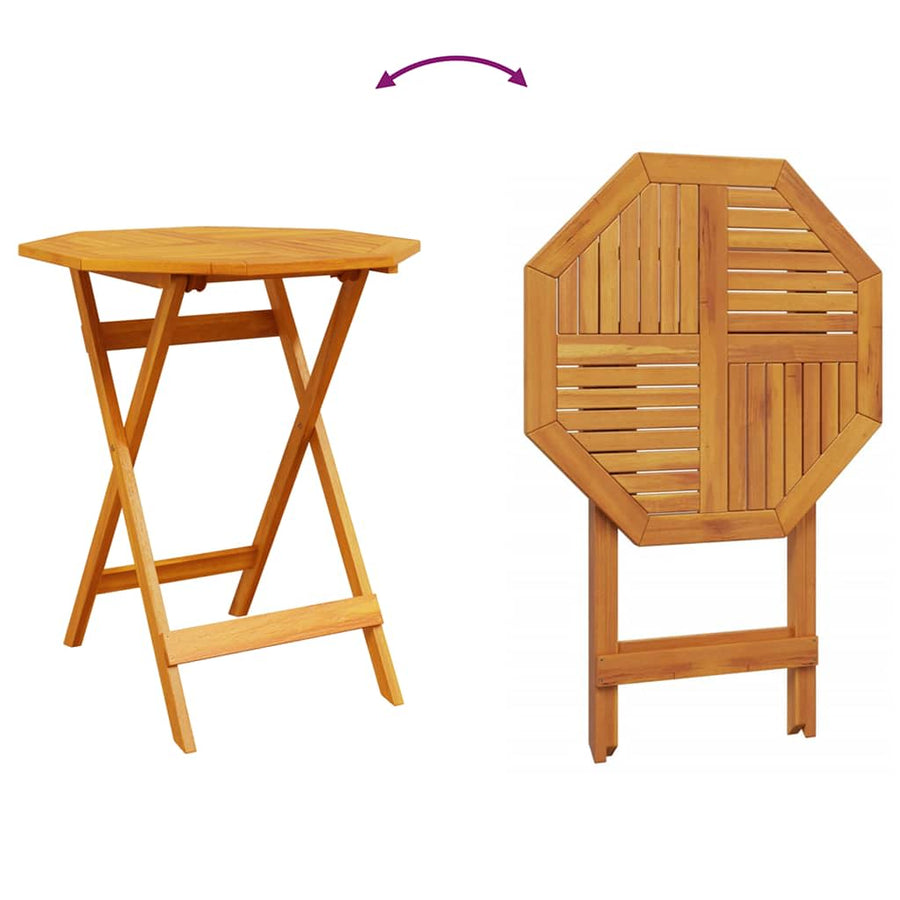 Vouw Bistro Set 3 Pcs Bruin Massief Acaciahout 70 cm tafel diameter